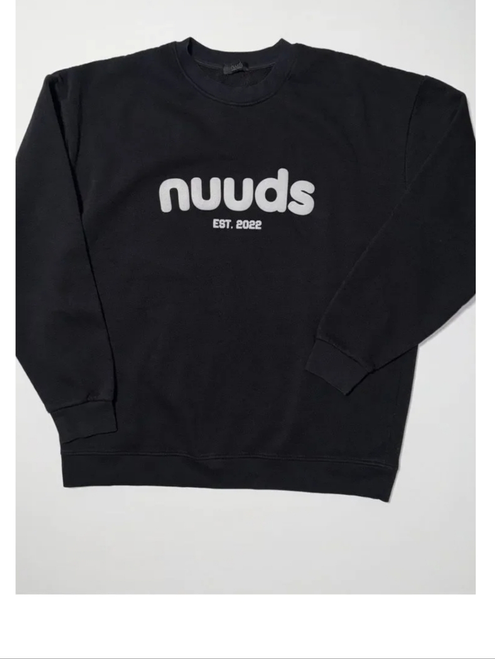 nuuds Black Logo Crewneck 2022 Birthday Sweatshirt